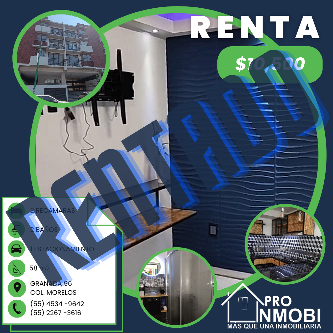 <span style="font-weight: bold;">RENTA Departamento,</span>&nbsp;Granada 96, Cuauhtemoc