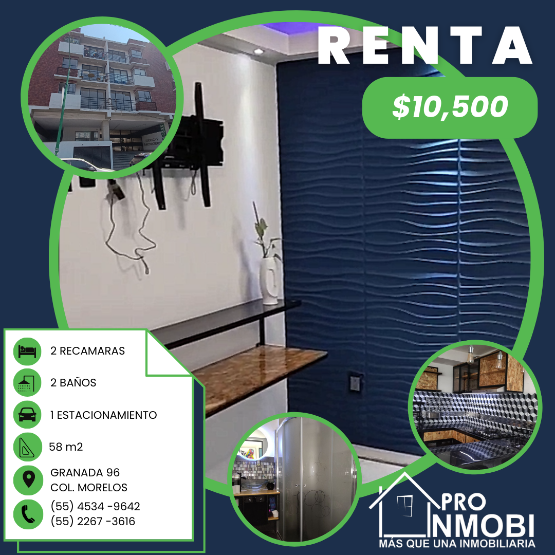 <span style="font-weight: bold;">RENTA Departamento,</span> Granada 96, Cuauhtemoc